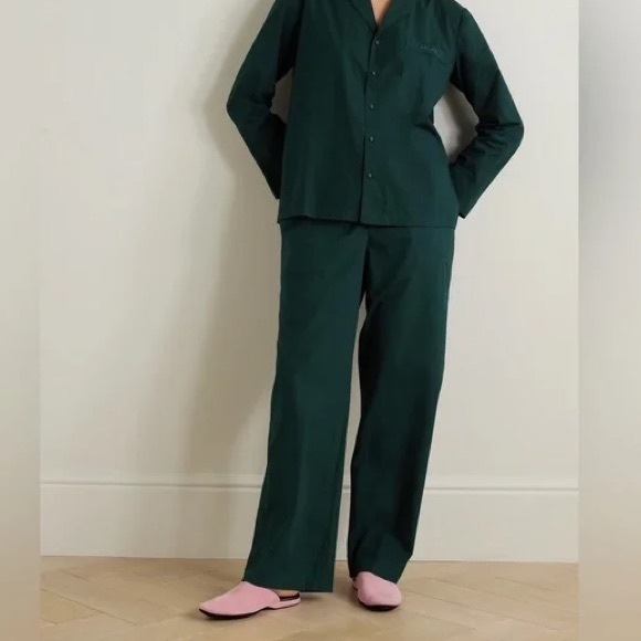 SKIMS WOMENS COTTON POPLIN PAJAMA PANT XL PINE GREEN - Picture 1 of 13